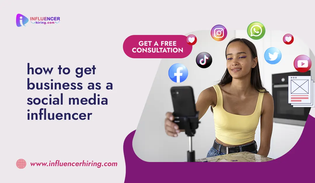 image with girl show how to get business as a social media influencer