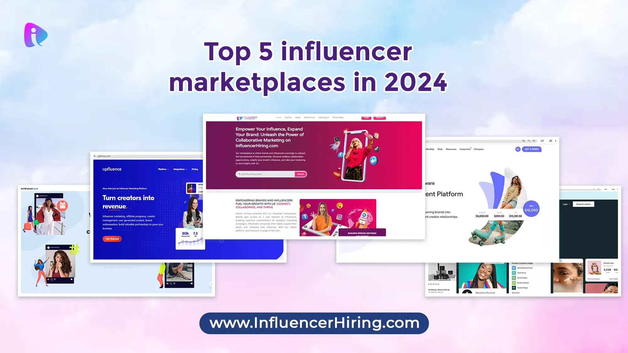 Graphic showcasing the power of influencer marketing with diverse influencers and brands