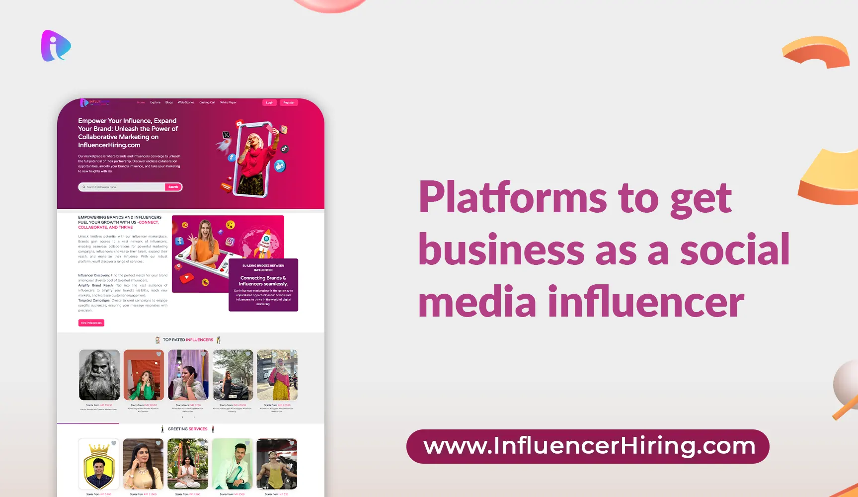 graphic showing top influencer marketing platform