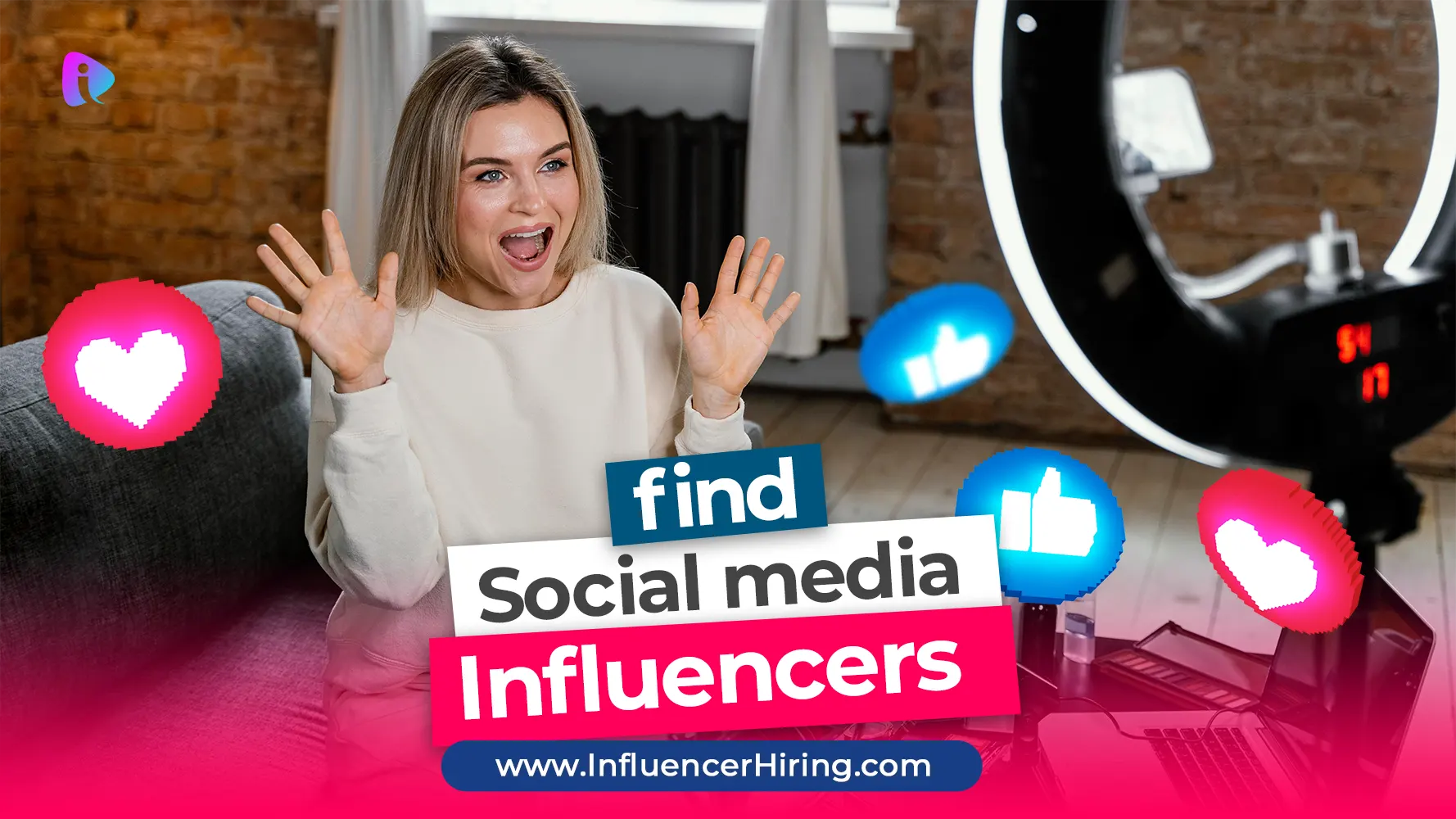 Graphic showing steps for finding the right social media influencers,